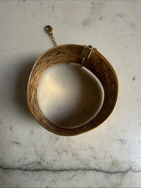 Gold Woven Cuff Bracelet - Women's Jewelry